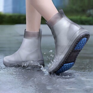 简便无底防水鞋套高跟防滑加厚耐磨透气防雨溅水冬暖理发厨房鞋罩