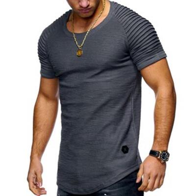 Short sleeved T-shirt with striped raglan sleeves for