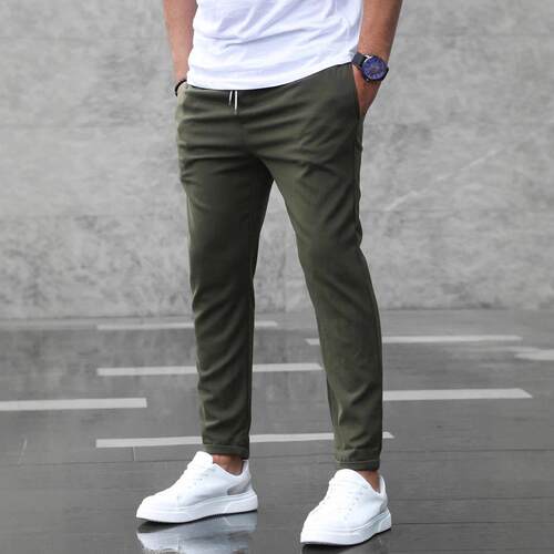 Micro beam cropped pants for men's winter long pants,