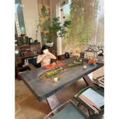 TSZ户台外庭石头桌流水茶桌养鱼曲院水流觞茶养鱼台新中式 阳泡茶