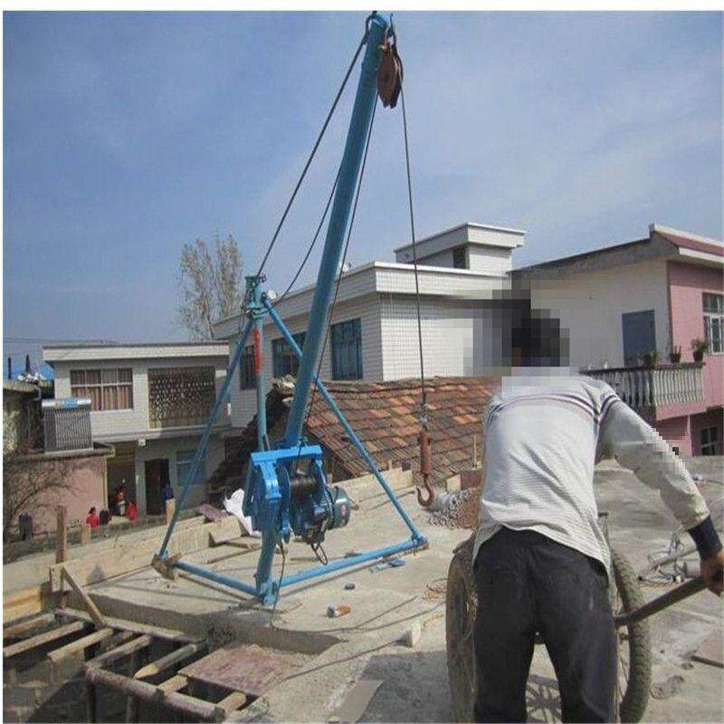 建筑混凝土扒杆吊机家用盖房吊运机装修材料提升机三角爬杆垒德株
