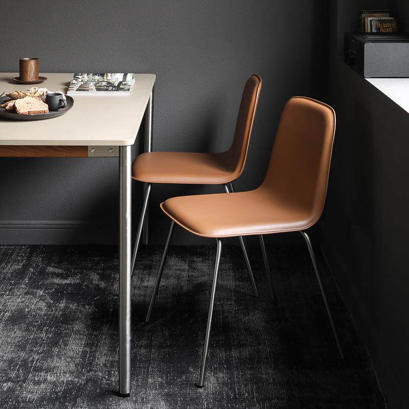 马鞍椅复刻新加坡MIC/RALAP皮艺餐椅/意式现代简约靠背椅家用K