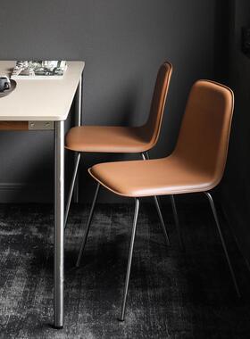 马鞍椅复刻新加坡MIC/RALAP皮艺餐椅/意式现代简约靠背椅家用K