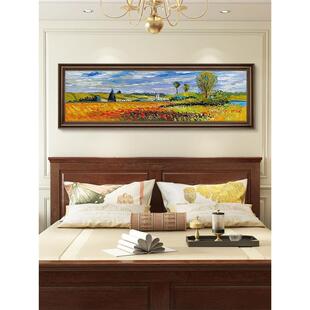 床WCG卧室挂画欧式主卧房装饰式画聚宝盆头山水画美间客厅壁画巨