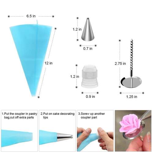厂家直供35件套铝合金蛋糕转台套装裱花嘴铝刮板奶油裱花袋裱花钉
