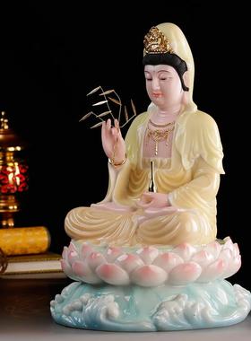慈缘阁汉白玉南海观世音菩萨像观音菩萨家用供奉观音佛像神像摆件