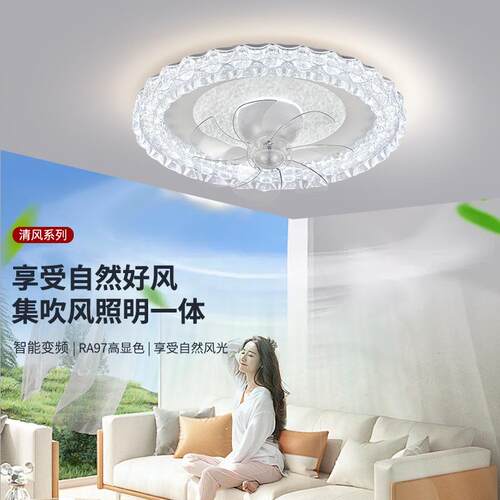 卧室摇头风扇灯新款简约护眼餐厅儿童房吸顶风扇灯家用静音风扇灯