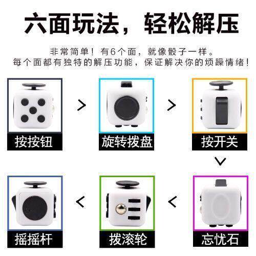 Fidget Cube减压骰子魔方抗烦躁发泄上课无聊手指玩具解压神器