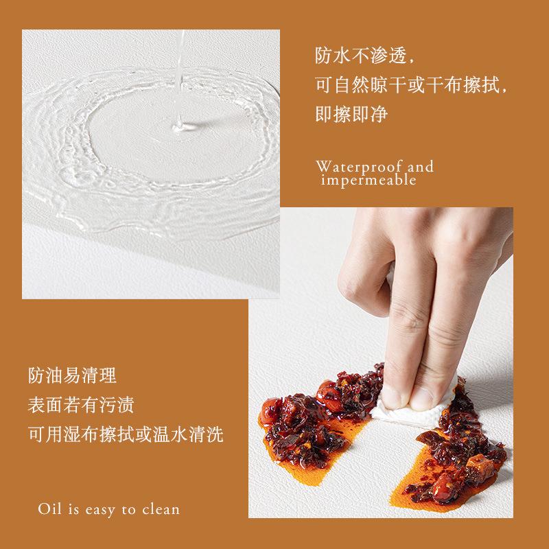 美式圆桌桌垫氛围感台皮防革圆形桌蒂亚系列垫茶几家用水防油免洗