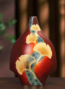 创意摆件非遗文创彩陶特色家居酒柜装饰品客厅玄关博古架陶瓷艺术