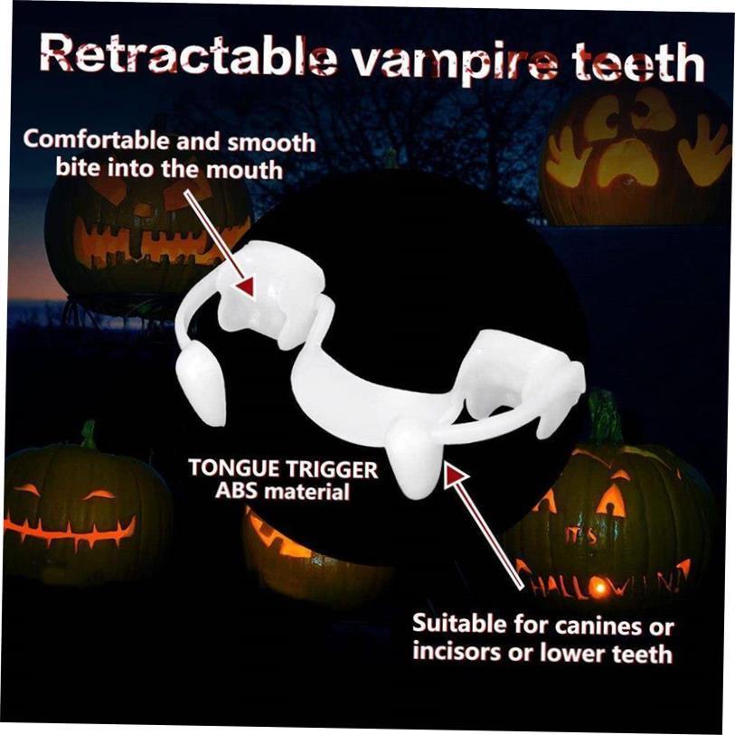 Halloween Retractable Vampire Teeth Dentures Halloween Cospl