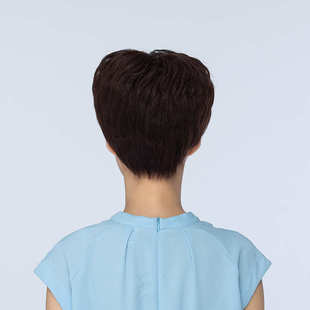 立体中老年顶款女头套递全芯针头套真人全发丝纹理发套 短发妈妈