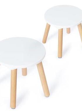 2 Pack Wooden Kids Stool， Perfect Matched Sensory Table，