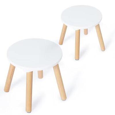 2 Pack Wooden Kids Stool， Perfect Matched Sensory Table，