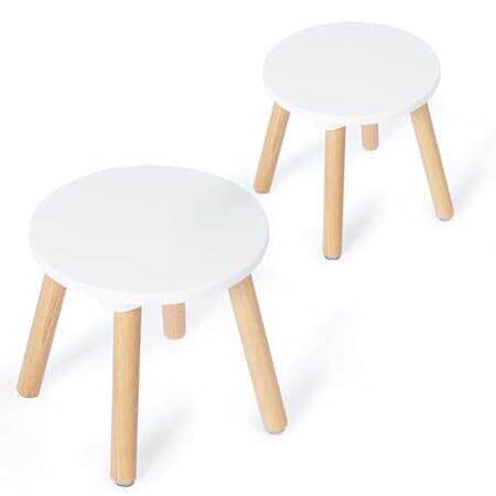 2 Pack Wooden Kids Stool， Perfect Matched Sensory Table，