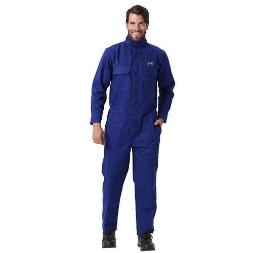 友盟AP-8200蓝色连体阻燃工作服阻燃布材质焊工烧焊用焊接工作服