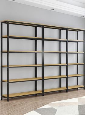 多层置物架客厅钢木简书约架储落地件柜收纳物架铁艺ZG-61845展示
