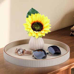 创意实用纳盘高级用1984感软装 家盘饰金边果酒店餐厅柜台实轻奢托