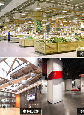 LED黑色高亮鳍片工矿灯具厂房仓库车间天棚展厅照明250瓦吊灯200w