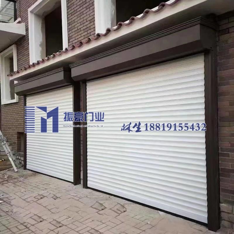 别墅车库门 高端铝合金电动卷帘门 双层木纹无声地下车库自动卷闸