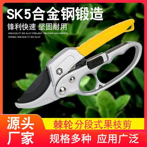 厂家不锈钢修枝剪修剪树枝工具强力树枝剪多功能园艺果枝剪