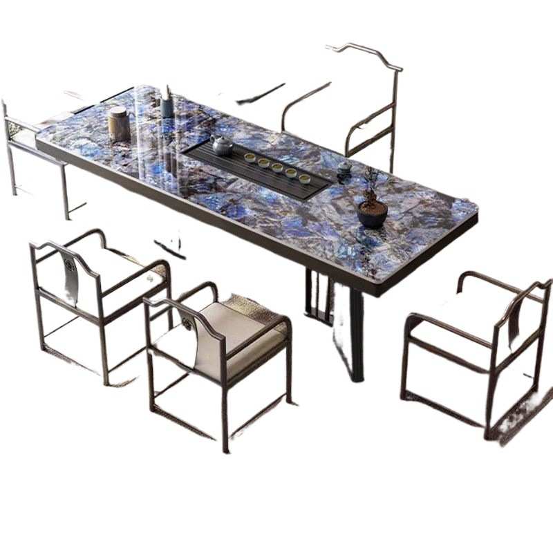 奢石岩板茶台桌现代茶桌椅组合简约轻奢高级感办公室大板桌泡茶台