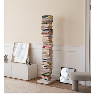 隐形书架落地置物架铁艺简易立式书柜客厅角落一体靠墙书