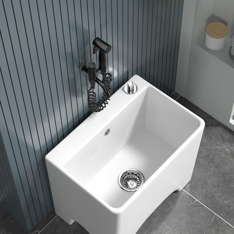 阳台高脚陶瓷拖把池大号带腿拖布池落地式家用卫生间小号洗墩繁星