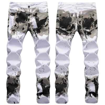 2 Pieces Pants Men Streetwear Jeans Comfort Casual Trousers