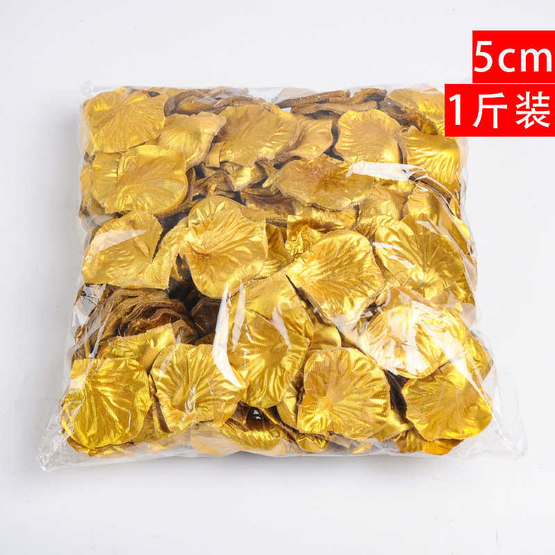 一斤金抛婚礼绢布用品4500手撒花仿真片约花瓣玫瑰床装饰银色婚花