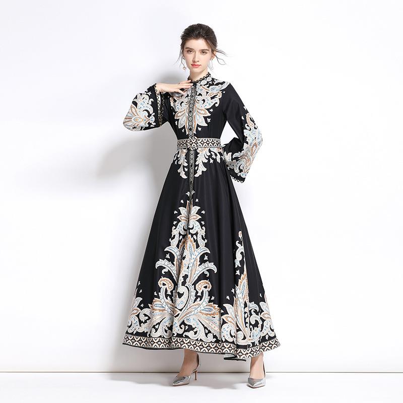 wrap style skirt dress slimming sleeves V-neck long waist