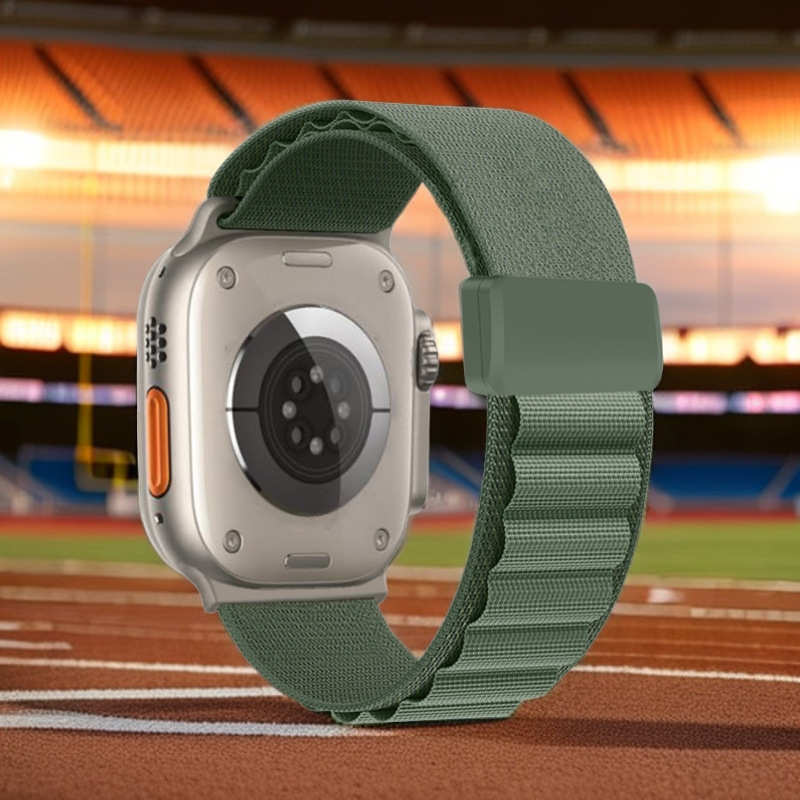 轻便磁吸扣高山尼龙回环表带适用苹果ultra2手表表带applewatchS9