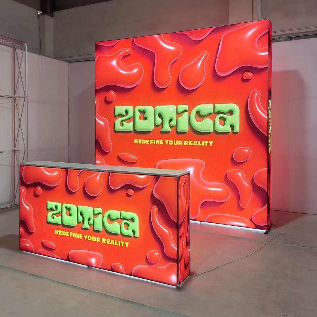 便携式LED拉网灯箱发光背景展示架折叠灯箱国内外展会快速搭建