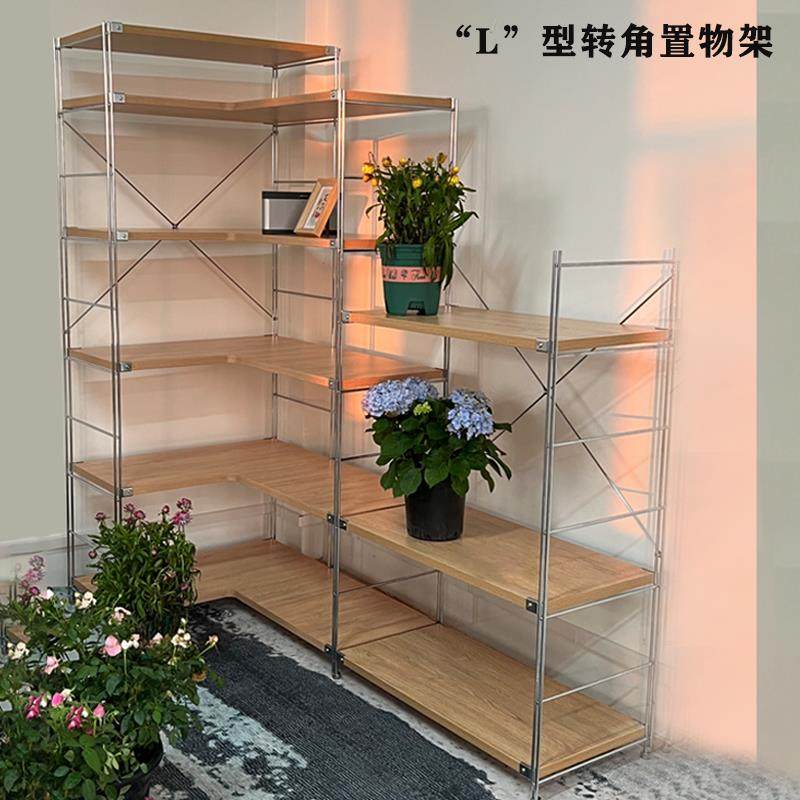 日式原木色收纳转角柜客厅置物架子开放式衣帽间挂衣架行李储物柜,住宅家具,搁板/置物架/家用陈列架,淘宝优惠券,粉丝福利购,淘宝优惠卷