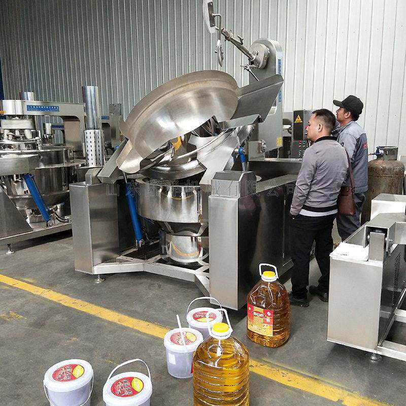 香辣虾酱料炒锅 大型咖喱酱炒酱机器 关东煮汤料炒料设备