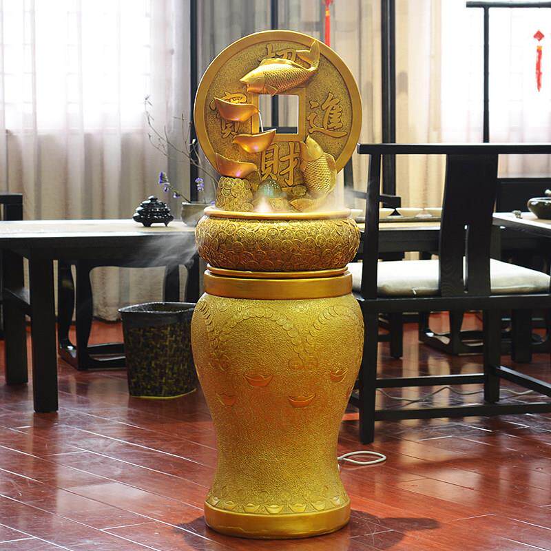 开业礼品流水摆件循环水风水轮招财进宝摇钱树聚宝盆店铺生财礼物