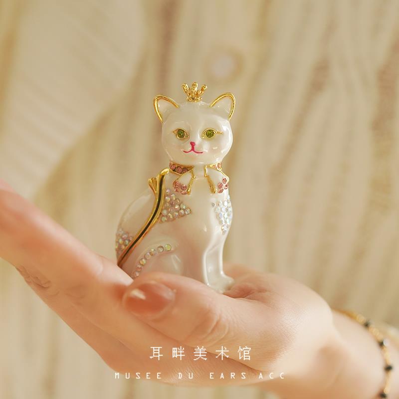 高档A求婚耳结婚礼物珠宝首饰盒戒指珐三金环蜜项链琅闺精致复古