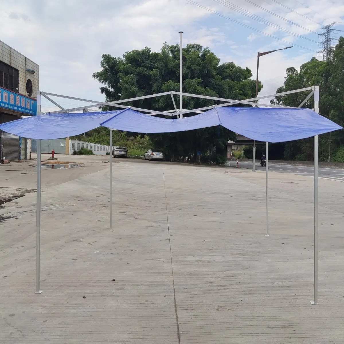 帐篷飘布延伸布挡雨布铝合金架铁架折叠户外摆摊帐遮阳防晒促销款