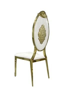 欧式电镀圆背椅礼酒店椅不锈钢室外金婚用活动CXB靠背椅家餐椅