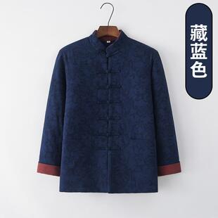 新款胖专属大码冬季丝子棉加厚加肥洗可水棉袄唐装男棉衣夹休闲棉