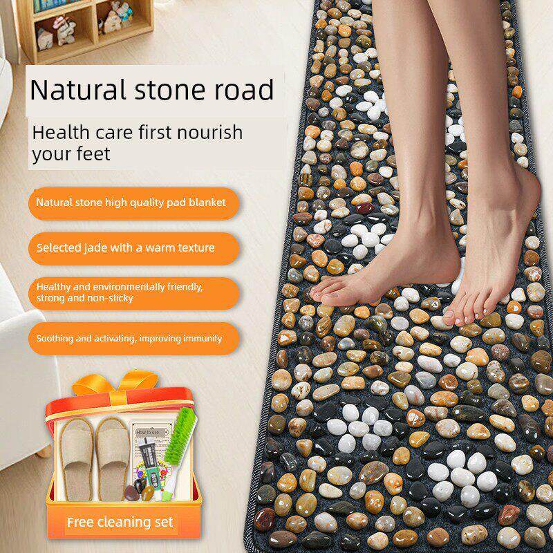 天然鹅卵石雨花石足底按摩垫防滑肌肉放松家用脚踩穴位足疗地垫
