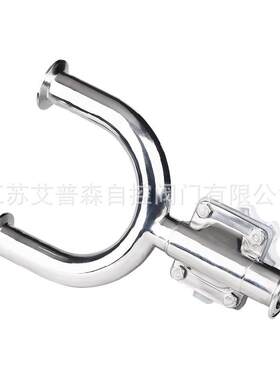 304316不锈钢卫生级医药设备纯净水U型三通快装焊接隔膜阀
