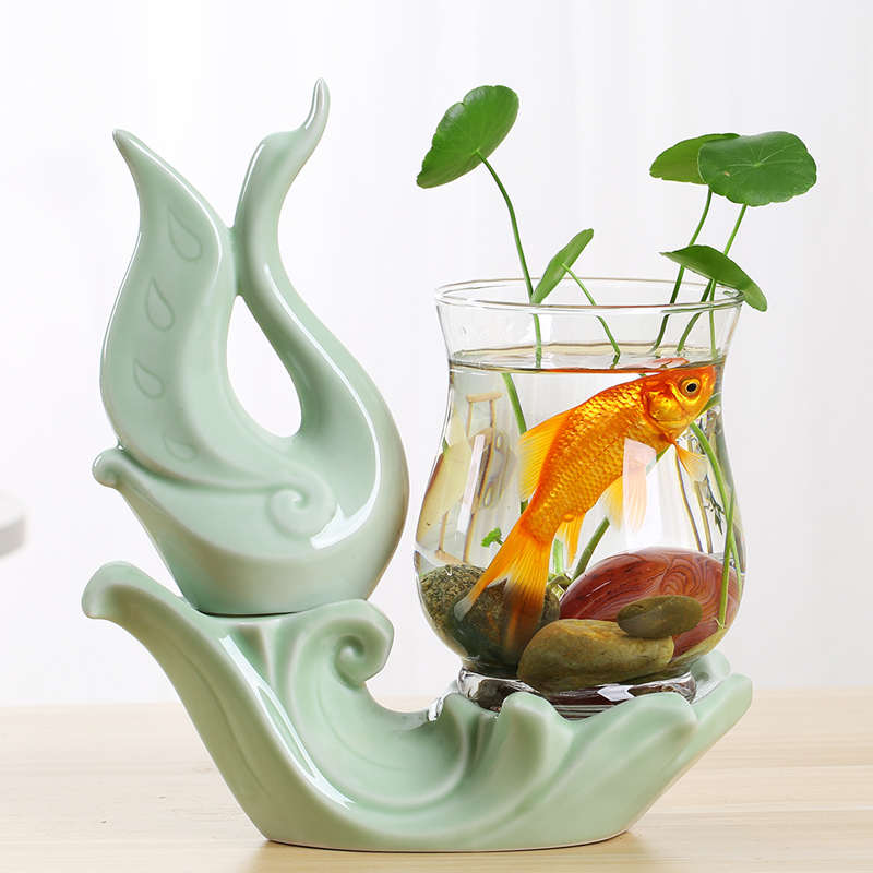 精品水培植物玻璃瓶透明玻璃花瓶容器绿萝花盆圆球形鱼缸水养小号