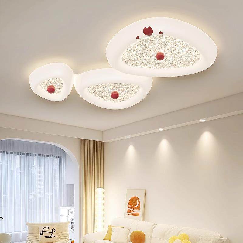 奶油风客厅灯简约现代大气护眼吸顶灯创意主灯广东中山灯具套餐