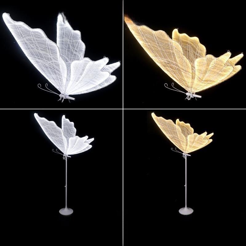 婚礼道具可以挂在地板上,铁艺发光蝴蝶舞台路导饰品,婚礼舞台天