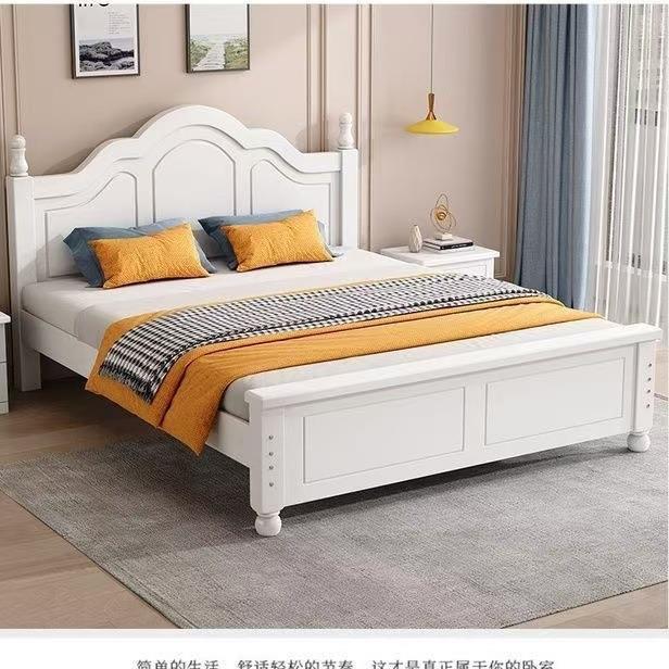 实木床现代简约双人床1.8x2米主卧家用1.2现代式单人床出租经济床