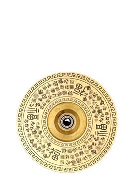 新款百福转转随身把玩办公客厅摆件双面螺旋铜件纯黄铜实心手把件