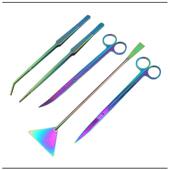 钛水草件套彩水草鱼缸五造景套装 彩色 现货供应不锈钢工具剪