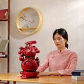 红花梨植物实木质雕刻葫芦摆件大号客厅家居玄关装 饰品红木工艺品