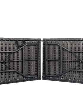 66英寸 对折木纹塑料桌 166cm长方形塑料餐桌 户外宴会折叠桌